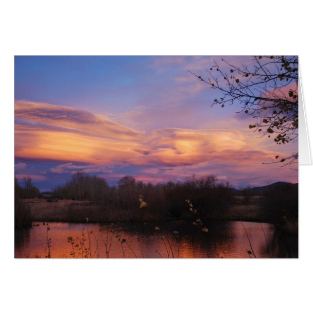 Mountain Sunset on Pond (Vorderseite (Horizontal))