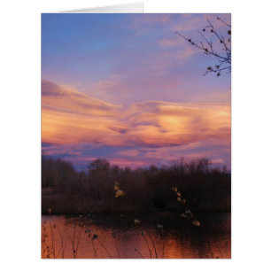 Mountain Sunset on Pond