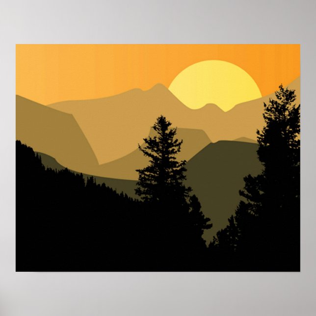 Mountain Sunset Poster (Vorne)