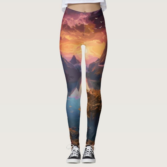 Mountain Symphony: Eine harmonische Mischung aus F Leggings (Vorderseite)