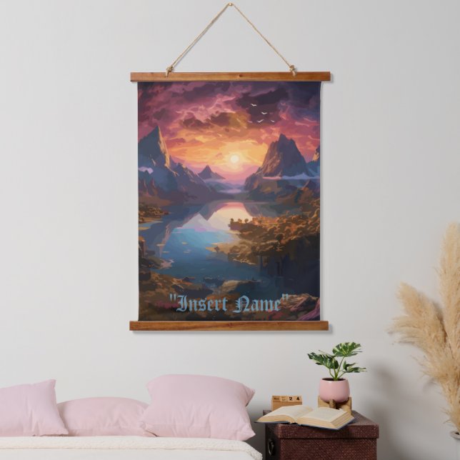 Mountain Symphony: Eine harmonische Mischung aus F Wandteppich Mit Holzrahmen (Schlafzimmer)