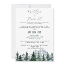Mountain Theme Hochzeit Einladung
