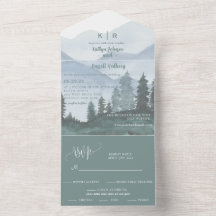 Mountain Theme Hochzeit Einladung