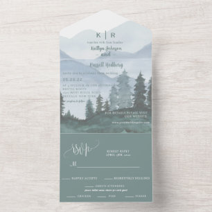 Mountain Theme Hochzeit Einladung