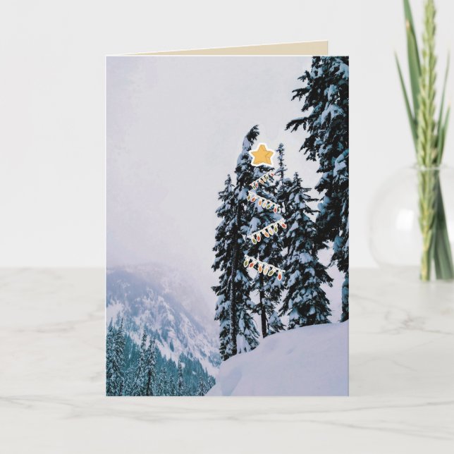 Mountain Top Merriment Holiday Card Karte (Vorderseite)