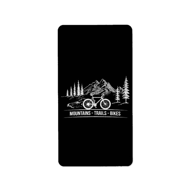 Mountain Trail Bikes - Radfahrer Rad fahren Adressaufkleber (Vorne)