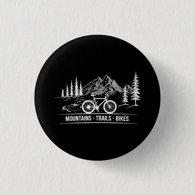 Mountain Trail Bikes - Radfahrer Rad fahren Button (Vorderseite)
