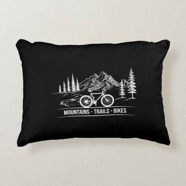 Mountain Trail Bikes - Radfahrer Rad fahren Dekokissen (Vorderseite)