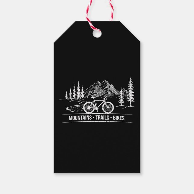 Mountain Trail Bikes - Radfahrer Rad fahren Geschenkanhänger (Vorderseite)