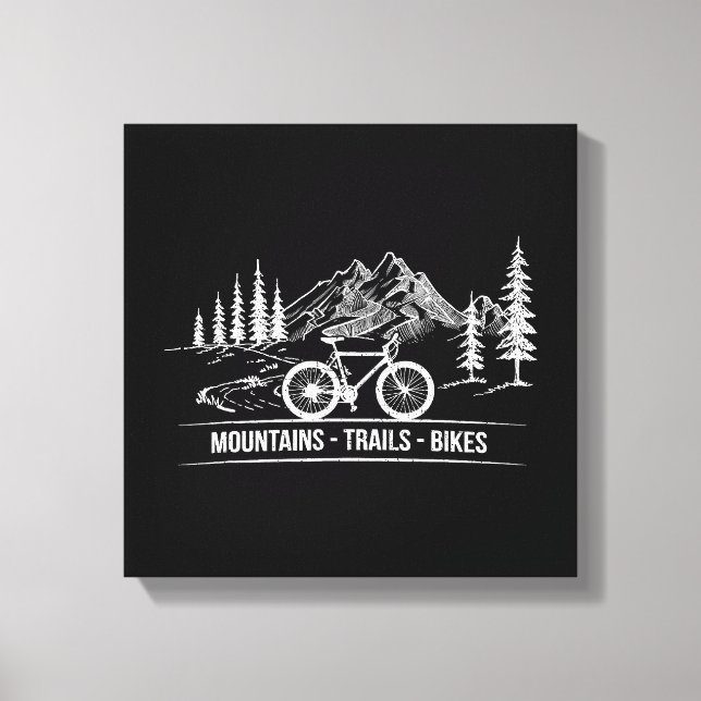Mountain Trail Bikes - Radfahrer Rad fahren Leinwanddruck (Vorderseite)