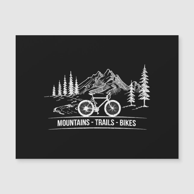 Mountain Trail Bikes - Radfahrer Rad fahren Magnetkarte (Vorderseite)