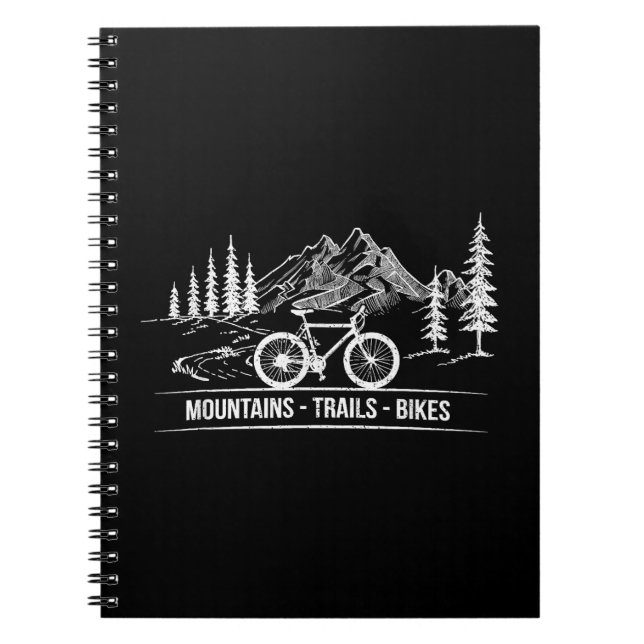 Mountain Trail Bikes - Radfahrer Rad fahren Notizblock (Vorderseite)