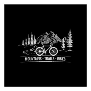Mountain Trail Bikes - Radfahrer Rad fahren Poster