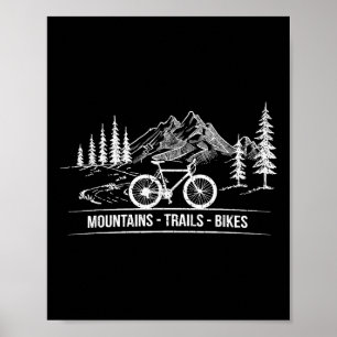 Mountain Trail Bikes - Radfahrer Rad fahren Poster