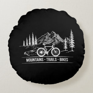 Mountain Trail Bikes - Radfahrer Rad fahren Rundes Kissen
