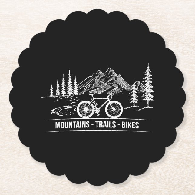 Mountain Trail Bikes - Radfahrer Rad fahren Untersetzer (Vorderseite)