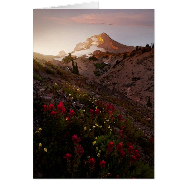 Mountain Valley Sunset Wasserfarbe (Vorne)