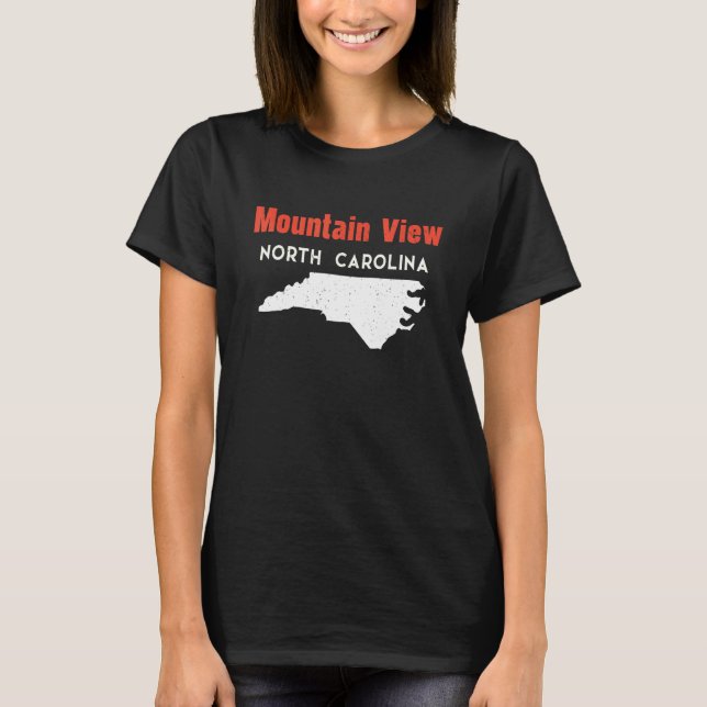 Mountain View and Bayshore North Carolina USA Stat T-Shirt (Vorderseite)