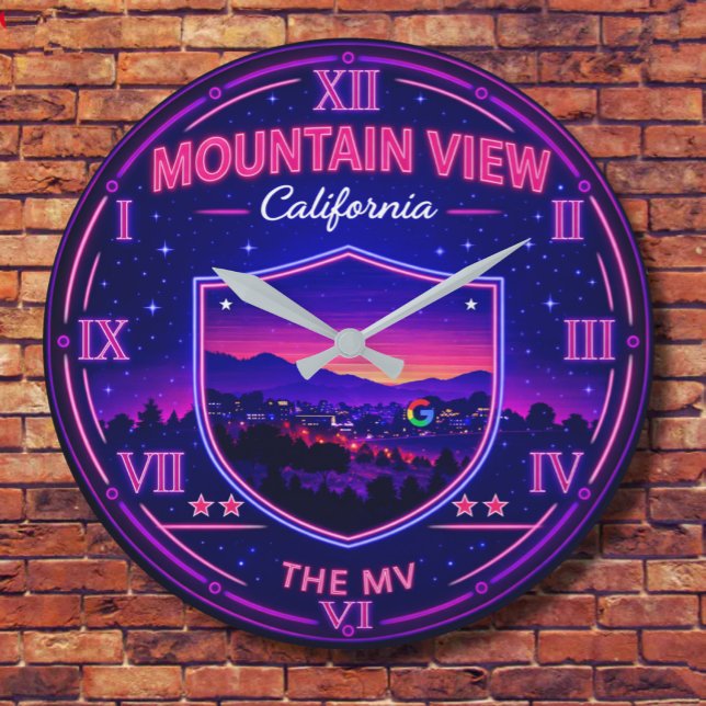 Mountain View California Tech Valley Große Wanduhr (Von Creator hochgeladen)