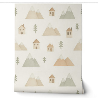 Mountain Village Kinderzimmer Wallpaper Tapete