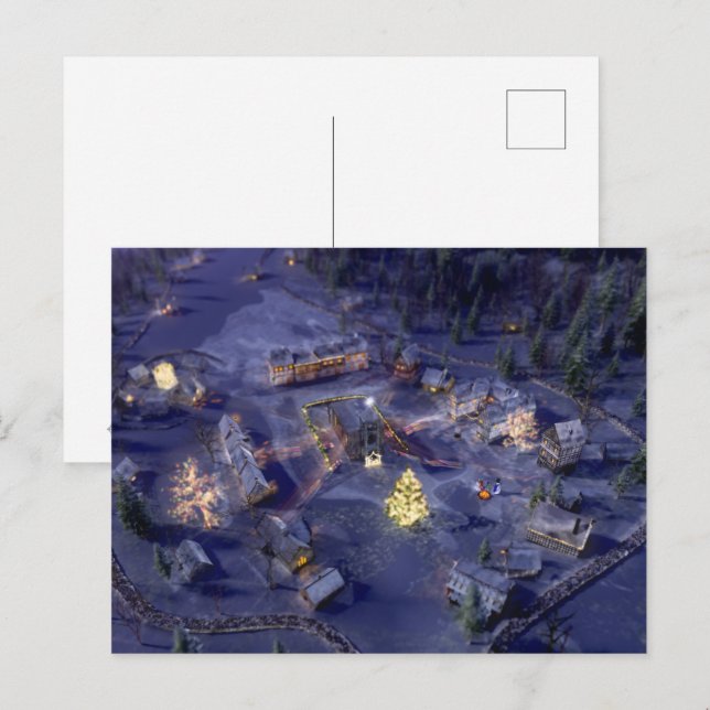 Mountain Village Weihnachten Postkarte (Vorne/Hinten)