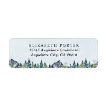 Mountain Watercolor Elegante Rustikale Hochzeit