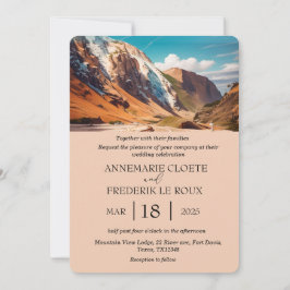 Mountain Watercolor Evergreen Rustikale Hochzeit Einladung