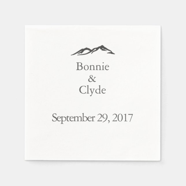 Mountain Wedding Cocktail Napkins Serviette (Vorderseite)