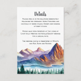 Mountain Wedding Enclosure Card Begleitkarte