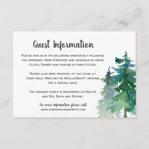 Mountain Wedding Guest Information Card Begleitkarte
