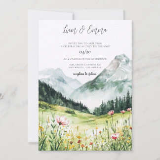 Mountain Wedding Invitation Einladung