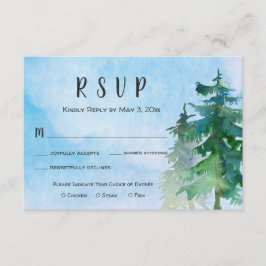 Mountain Wedding RSVP Card mit Abendessen