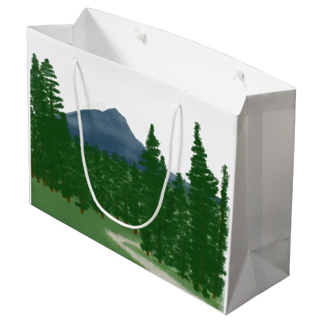 Mountain Wiese Trail Große Geschenktüte (Rückseite Schrägansicht)