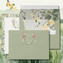 Mountain Wildblume Garden Wedding Einladung Umschl