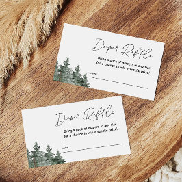 Mountain Winter Baby Dusche Windeln Raffle Cards Begleitkarte