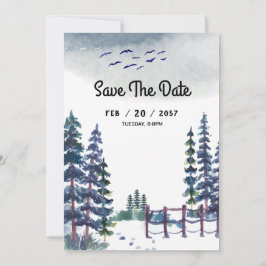 Mountain Winter Wedding Card Save the Date Einladung