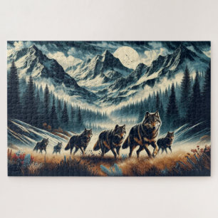 Mountain Wolf Pack, Wolf Familie, Wildnis