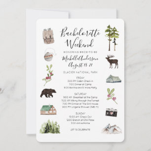 Mountain Woods Bachelorette Wochenende Tour Einladung