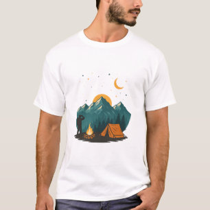 Mountain-Zelt-Campfire-Nacht-Wander-T-Shirt T-Shirt