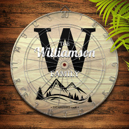 Mountain Zuhause Family Name Personalisierter Dart Dartscheibe
