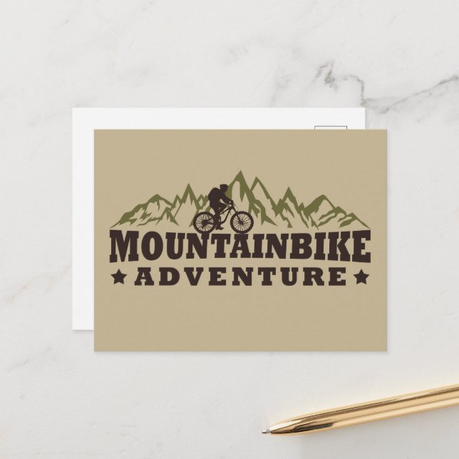 Mountainbike-Abenteuer Feiertagspostkarte (Vorderseite/Rückseite Beispiel)