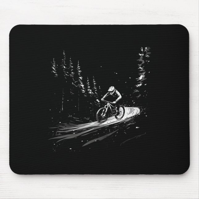 Mountainbike-Abenteuer Mtb-Radfahrer im Wald Tr Mousepad (Vorne)