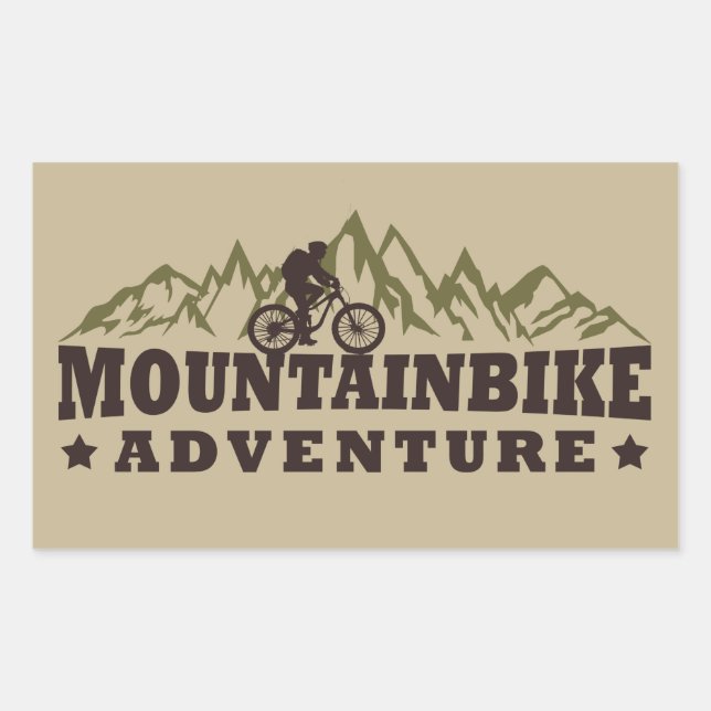 Mountainbike-Abenteuer Rechteckiger Aufkleber (Vorderseite)