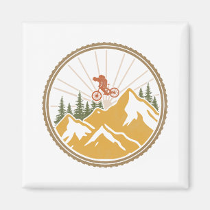 Mountainbike-Abenteuer-Trail Mtb-Radfahrer Retro Magnet