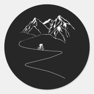 Mountainbike Abfahrt MTB Radfahrer Runder Aufkleber