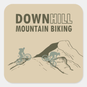 Mountainbike-Abfahrt Quadratischer Aufkleber
