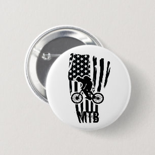 Mountainbike Amerikanische Flagge Mtb Patriotisch Button