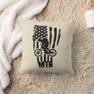 Mountainbike Amerikanische Flagge Mtb Patriotisch Kissen