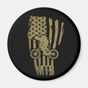 Mountainbike Amerikanische Flagge Mtb Patriotisch Magnet