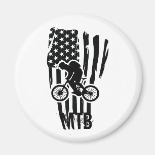 Mountainbike Amerikanische Flagge Mtb Patriotisch Magnet